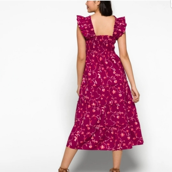 NEW Hill House The Ellie Nap Dress in Burgundy Botanical XS - Picture 3 of 16